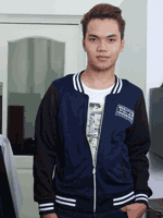 Áo Khoác Bóng Chày Áo Khoác Bóng Chày K14 xanh đen alt