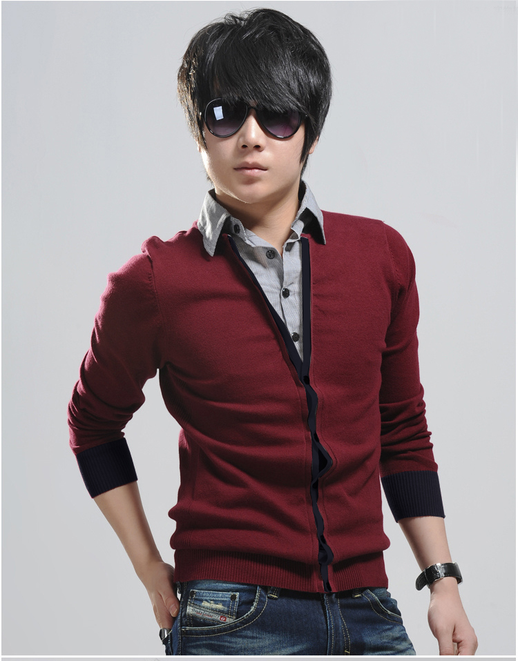 Áo khoác cardigan đỏ đô ac080 - 1