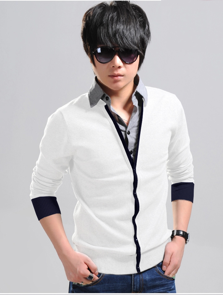 Áo khoác cardigan trắng ac080 - 1