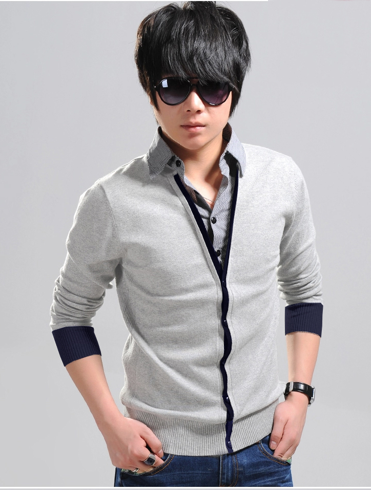 Áo khoác cardigan xám chuột ac080 - 1
