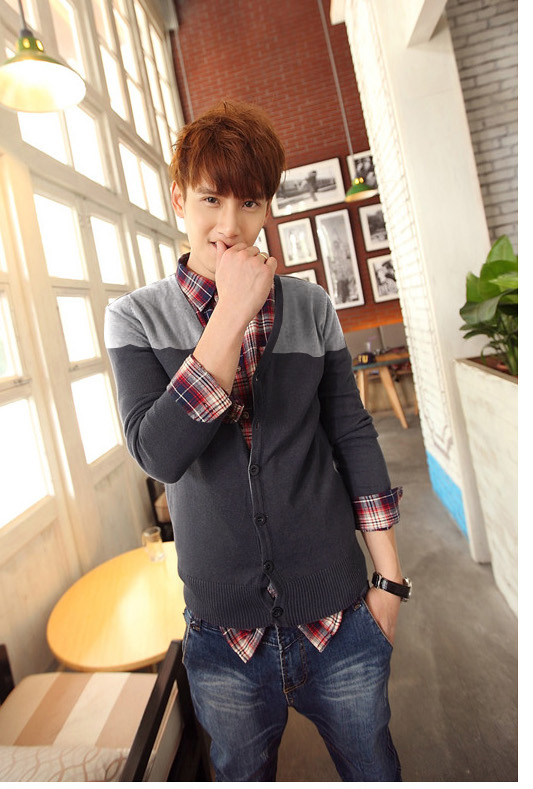Áo khoác cardigan xám chuột đậm ac079-2 - 1