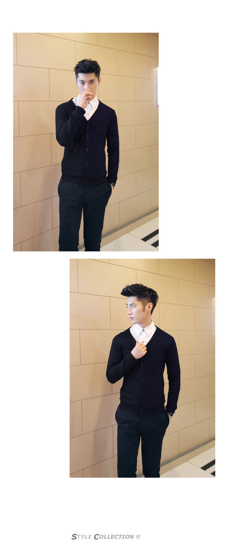 Áo khoác cardigan xanh đen ac078 - 1