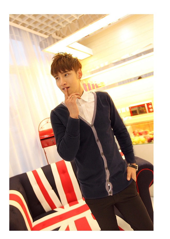 Áo khoác cardigan xanh đen ac082 - 1