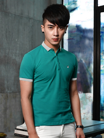 Áo thun có cổ xanh cổ vịt at573 - 1