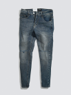 Quần Jeans Rách Gối Form Slimfit QJ015 Màu Xanh