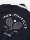 Áo Khoác Varsity Phối Bo Sọc Thêu 4MEN Tennis Club Form Regular AK059 Màu Xanh Đen