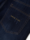 Quần Jeans Wash Bạc Có Râu Mèo Thêu 4M Form Regular QJ106 Màu Xanh Đen