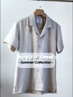 Áo Sơ Mi Linen Xám Thêu Hình Mỏ Neo 4M Form Regular SM186 Màu Xám