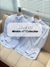 Áo Sơ Mi Sọc Hạn Chế Nhăn Wrinkle X Thêu Chữ M Form Tailored SM177 Sọc Đen