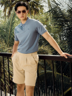 Quần Short Linen Xếp Ly Form Straight QS070 Màu Be Nhạt