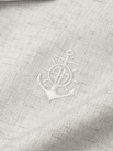 Áo Sơ Mi Linen Xám Thêu Hình Mỏ Neo 4M Form Regular SM186 Màu Xám