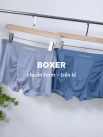 Quần Boxer Lụa Băng Phối Lưới Hai Bên QL068 Màu Xám Nhạt