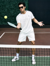 Quần Short Thể Thao In Chữ Active 4MEN Form Regular QS080 Màu Trắng