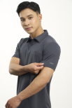 Áo Polo Cool-X In Viền Bo Cổ Form Slimfit PO186 Xanh Đen