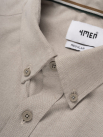 Áo Sơ Mi Oxford Signature Stripe Form Regular SM209 Màu Be Nhạt