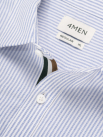 Áo Sơ Mi Signature Stripe Sọc Tay Ngắn Form Regular SM210 Mùa Sọc Xanh Biển