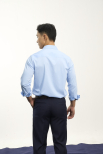 Áo Sơ Mi Trơn Form Slimfit SM205 Màu Xanh Biển