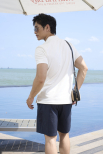 Quần Short Linen Sọc Form Straight QS086 Màu Xanh Đen