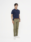 Áo Polo Thêu Logo Tròn 4M Form Slimfit PO153 Màu Xanh Đen