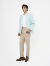 Quần Tây Sidetab Gắn Dây 3 Sọc Form Slimfit QT065 Màu Be