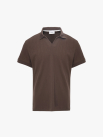 Áo Polo Vertical Texture Cổ V Bo Kiểu Form Modern PO199 Màu Nâu