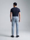 Quần Jeans Thêu 3 Sọc Ở Túi Form Straight QJ128 Màu Xanh