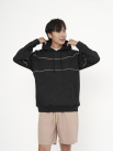 Áo Hoodie Vải Loang Rã Phối Viền Lé In Dập Nổi Preppy Form Regular AH008 Màu Đen