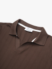 Áo Polo Vertical Texture Cổ V Bo Kiểu Form Modern PO199 Màu Nâu