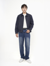 Quần Jeans Trơn Form Straight QJ131 Màu Xanh