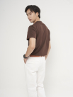 Quần Kaki Signature Stripe Trơn Form Regular QK036 Màu Trắng