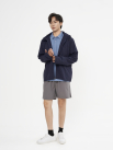 Quần Short Thể Thao 6inch Thêu logo 4m Form Relax QS082 Màu Xám Đậm