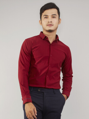 Áo Sơ Mi Đỏ Đô ASM863