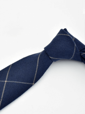 Cà Vạt Caro CV012 Màu Xanh Đen