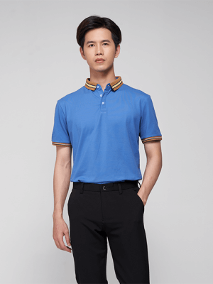 PO005 Blaues Poloshirt
