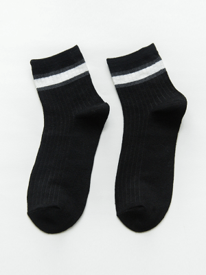 Vớ Dài Cổ Phối Màu VO010 Màu Đen