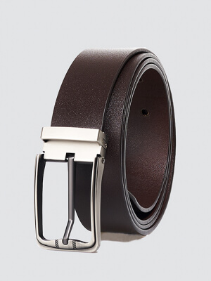 Thắt lưng đầu kim da trơn màu nâu TL063