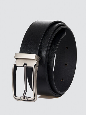 Thắt lưng đầu kim da trơn màu đen TL063