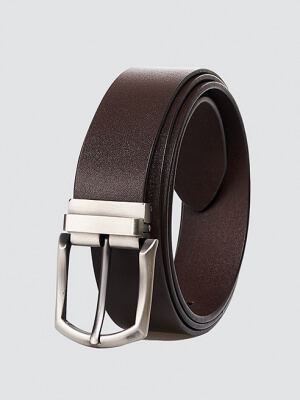 Thắt lưng đầu kim da trơn màu nâu TL064