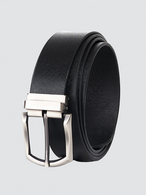 Thắt lưng đầu kim da trơn màu đen TL064