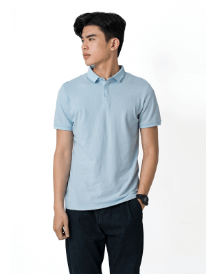 Áo Polo Gắn Nhãn Màu Xanh Biển PO028