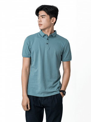 Áo Polo Gắn Nhãn Màu Xanh PO028