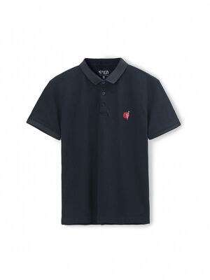 Áo Polo Thêu Ngực Màu Đen 022