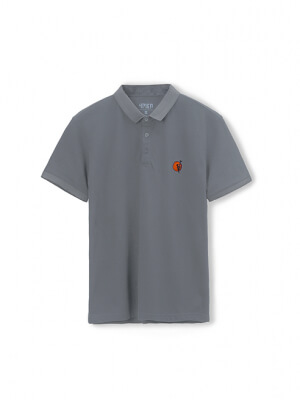 Áo Polo Thêu Ngực Màu Xám 022