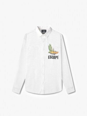 Áo Sơ Mi Loose Escape SM095 Màu Trắng Kem