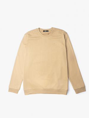 Áo Sweatshirt Trơn Regular Sọc Gân AS002 Màu Bò