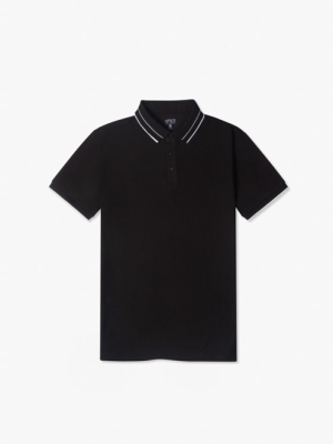 Áo Polo Tổ Ong Cổ Dệt Form Slimfit PO109 Màu Đen