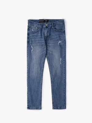 Quần Jeans Rách Light Blue Form Regular QJ061 Màu Xanh