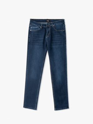 Quần Jeans Xanh Regular Phối Dây Viền QJ074 Màu Xanh