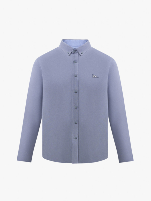 Áo Sơ Mi Oxford Cổ Button-Down Thêu Ngực Form Regular SM149 Màu Xanh Biển Đậm