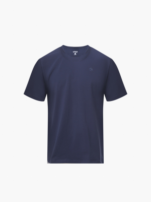 Áo Thun In Logo Tròn 4M Form Slimfit AT161 Màu Xanh Đen